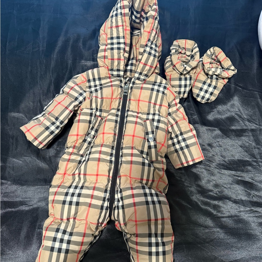 Plaid Kids One Piece Snowsuit